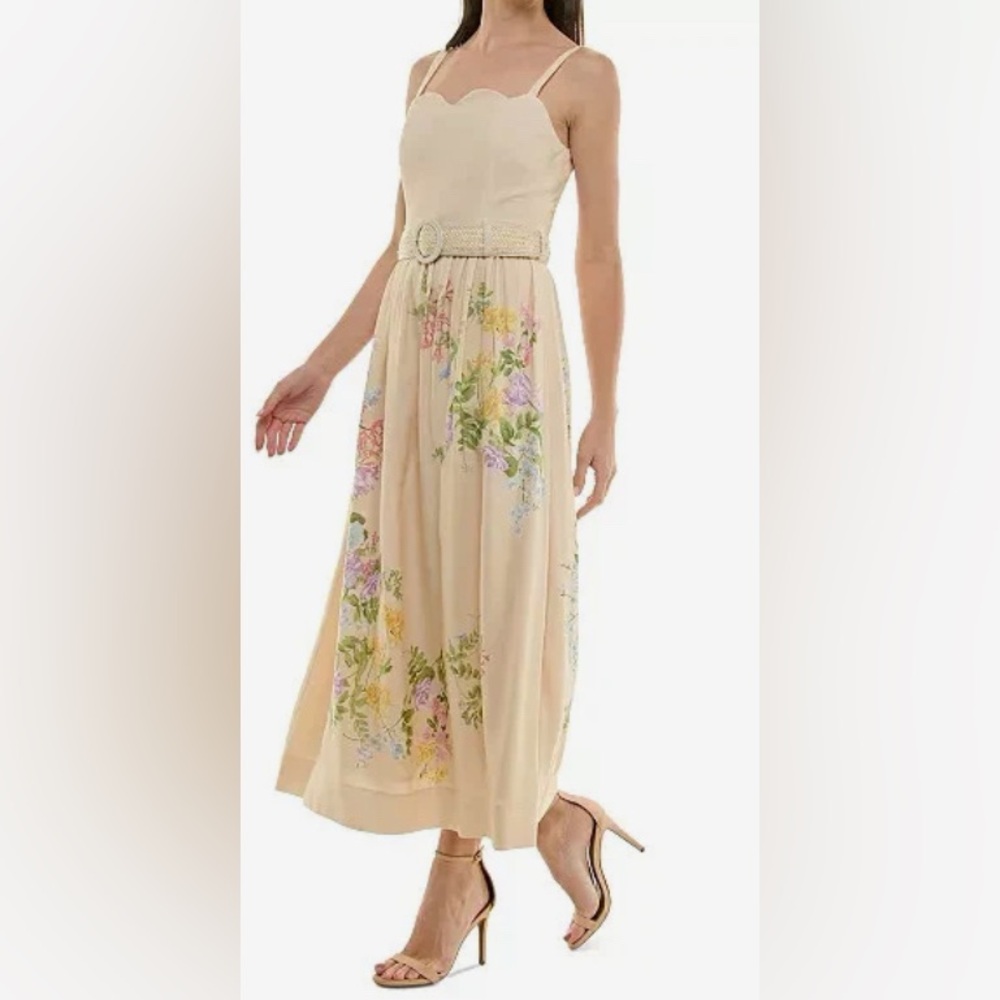 Taylor Cream Floral-Print Belted Fit & Flare Maxi
Dress: Size 8 - Picture 4 of 8